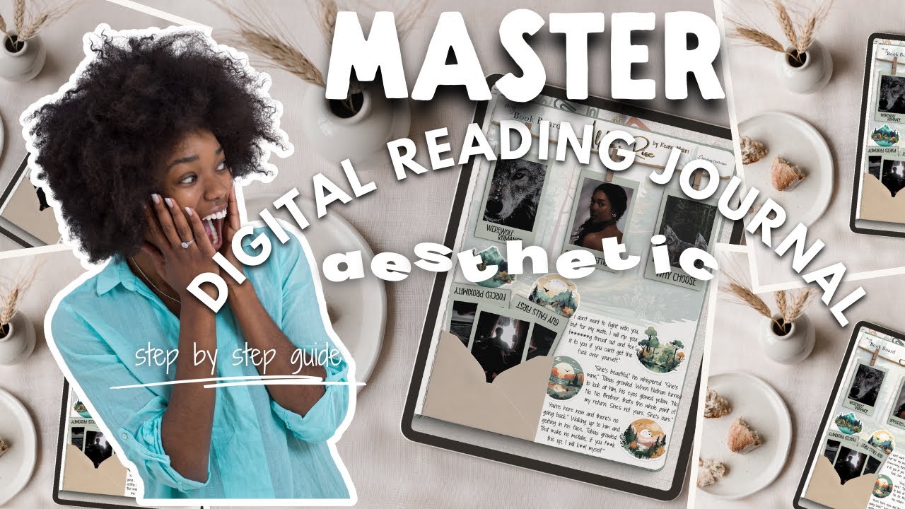 Aesthetic DIGITAL READING JOURNAL Spread Idea | Simple Journal Idea | Digital Book Journal Goodnotes