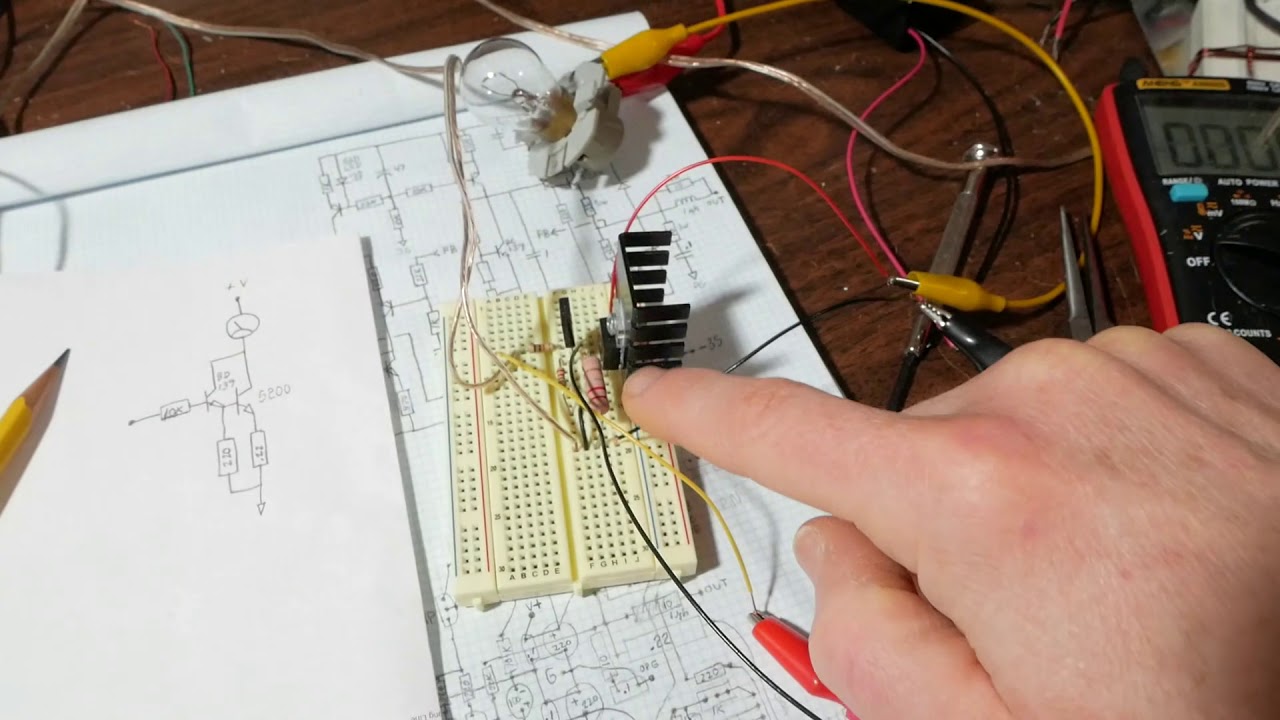 Discrete audio amplifier project PT10 circuit layout and VAS stage current