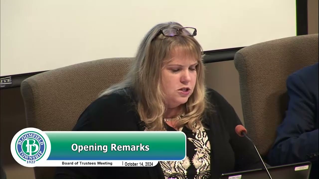 Bloomfield Township Board of Trustees Meeting October 14, 2024
