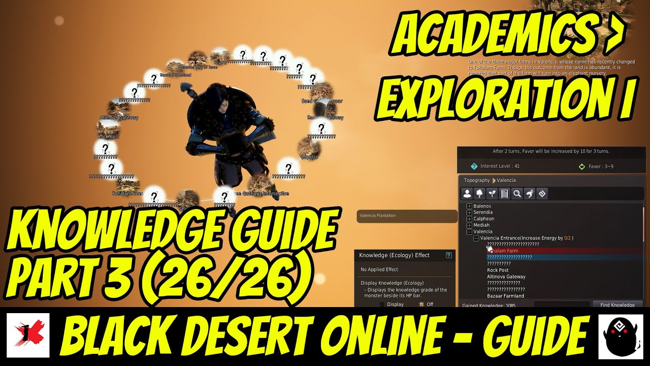 [Guide] Academics: Exploration I - Part 3 (26/26 Knowledge) Pavino Greko Log - Black Desert Online.