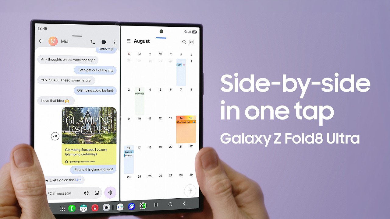 Galaxy AI | Функция &laquo;Nudge&raquo;: режим разделения экрана | Galaxy Z Fold8 Ultra | Samsung