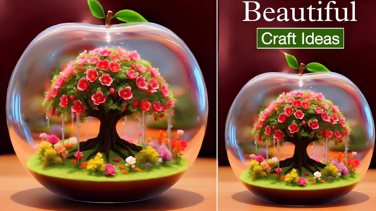 Expensive Look Apple Glass Decor | Home Decor | Plastic Bottle Craft 💛😌
