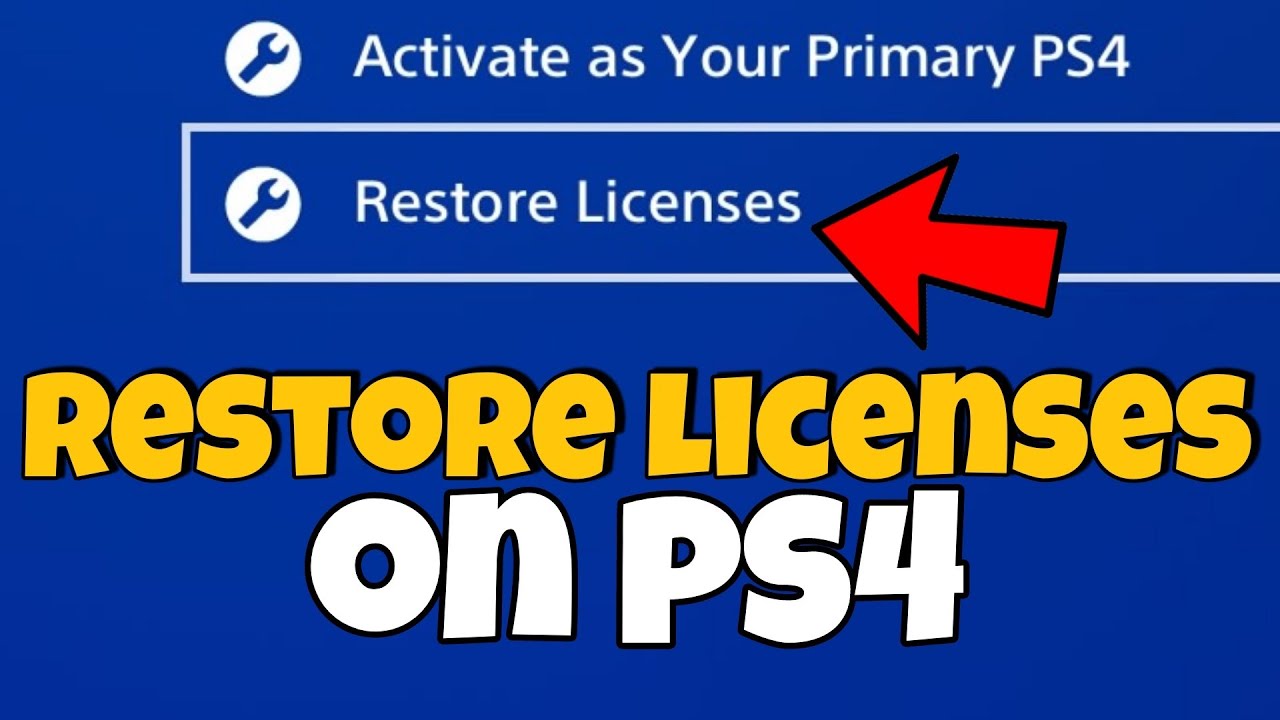 How to restore licenses on ps4