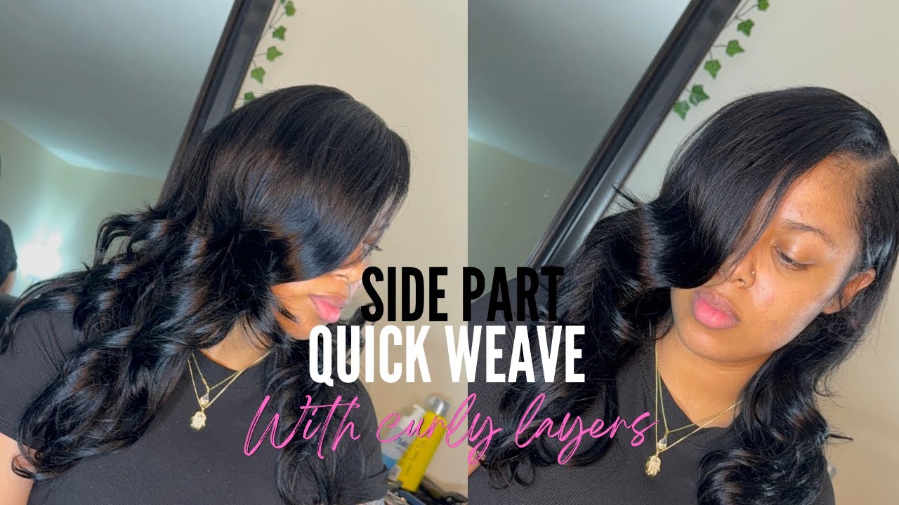 Side-part quick weave with layers & soft curls | SAGA remy Hair | Monique Donshay 