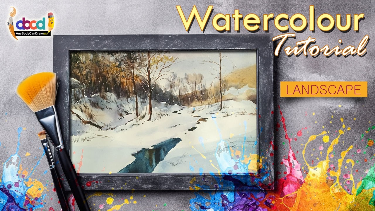 Watercolor Demonstration I Snowy Scenery I LandScape Painting I AnyBodyCanDrawNow