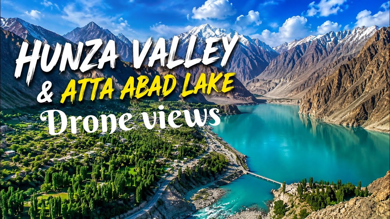 Hunza Valley & Atta Abad Lake 🇵🇰 | Stunning Drone View of Pakistan&rsquo;s Paradise #travel #hunza #drone 