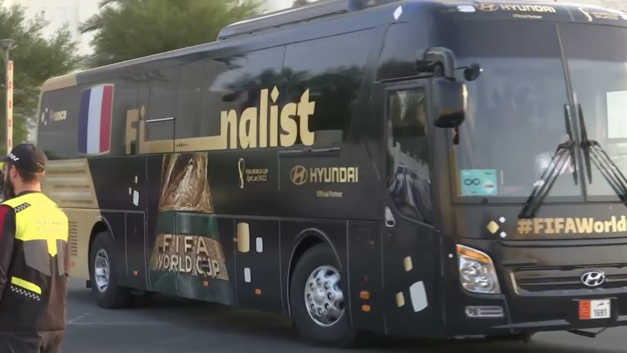 France bus departs for World Cup final against Argentina at Lusail stadium｜Qatar 2022｜Les Bleus