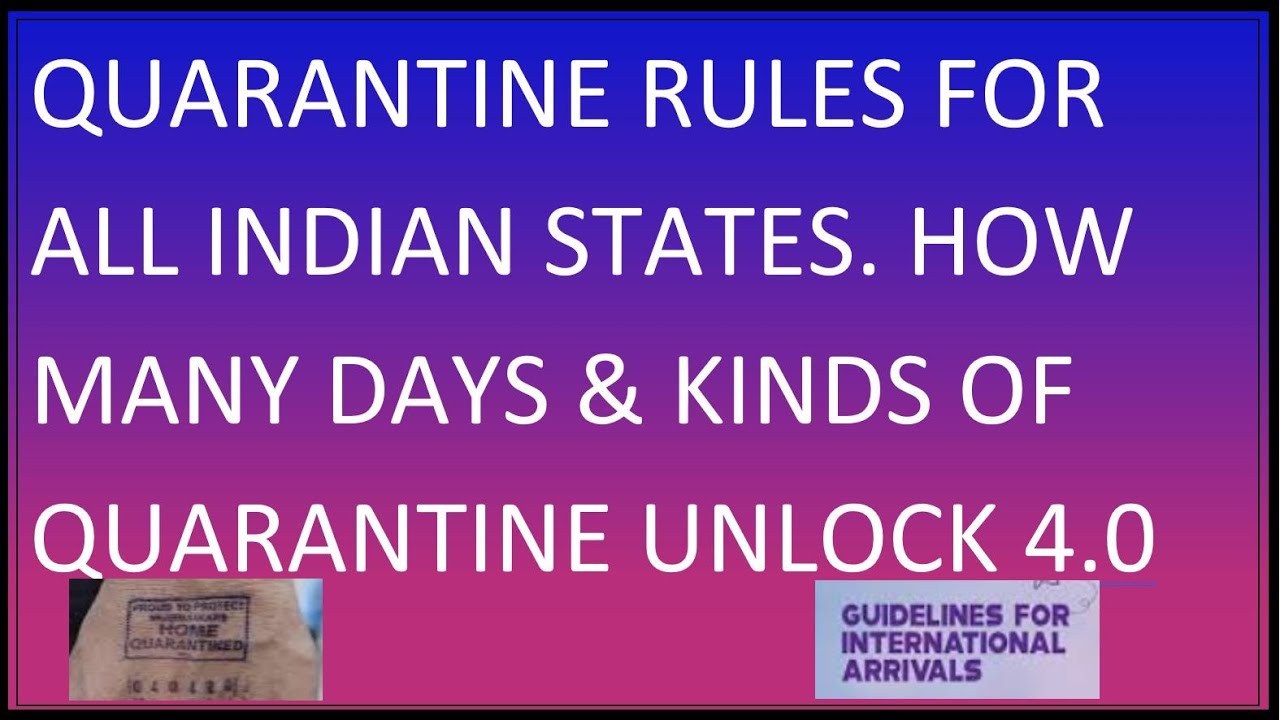 Unlock 5.0 Quarantine Rules For Any States In India for domestic and international travelers quick