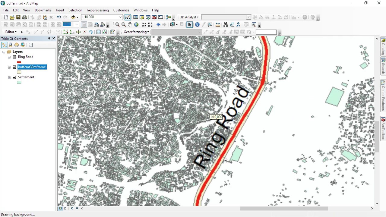 HOW TO FIND NUMBER OF HOUSES WITHIN ROAD BUFFER ZONE | ARCGIS | GEOMATICS ENGINEERING