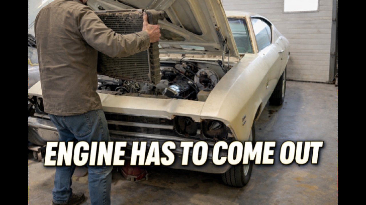 1969 SS Chevelle – Engine Removal Begins !!!…parked 40 years being brought back to life 427cid BBC
