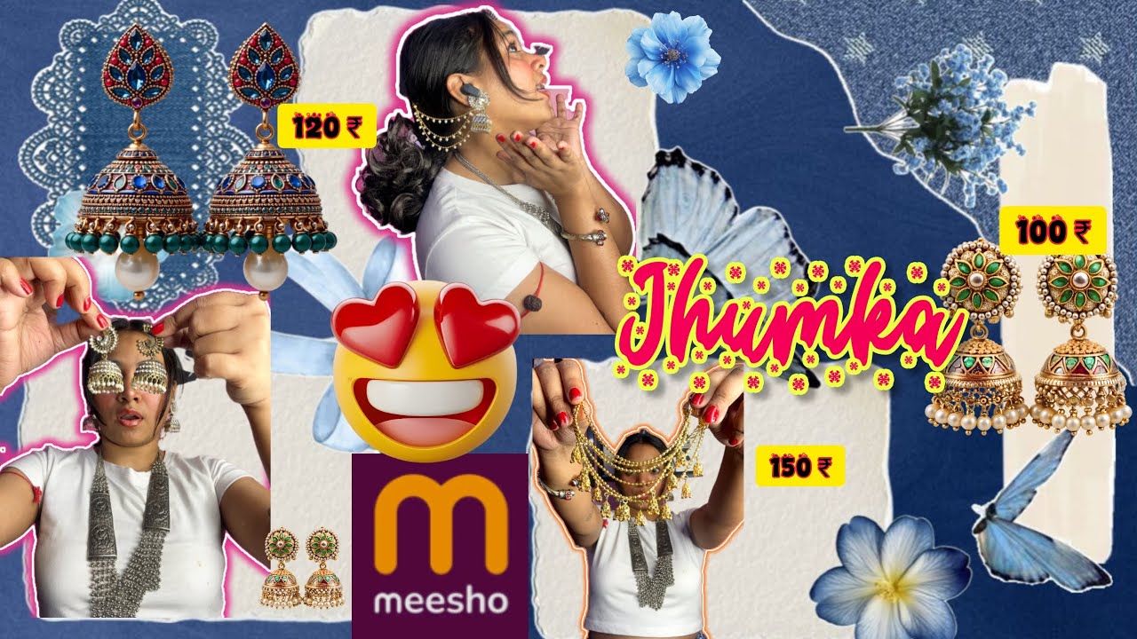 Starting 100 ₹ 150 ₹ from🌷 Meesho🎀💐🌸 Jhumka 👂🏻😍🤌🏻💃🏻and Tana🤩😱😱😍#meesho