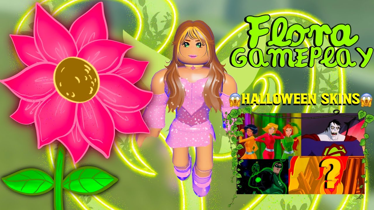 🌸FLORA GAMEPLAY + HALLOWEEN SKINS | HEROES ONLINE WORLD ROBLOX🌸