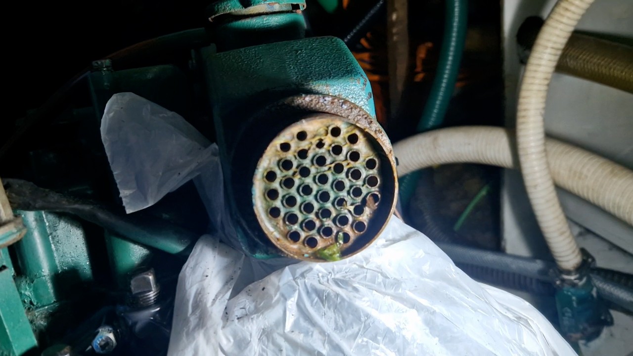 Replacing Volvo Penta 2030 Coolant Pump, Inspecting Heat Exchanger and Exhaust Temperature Sensor