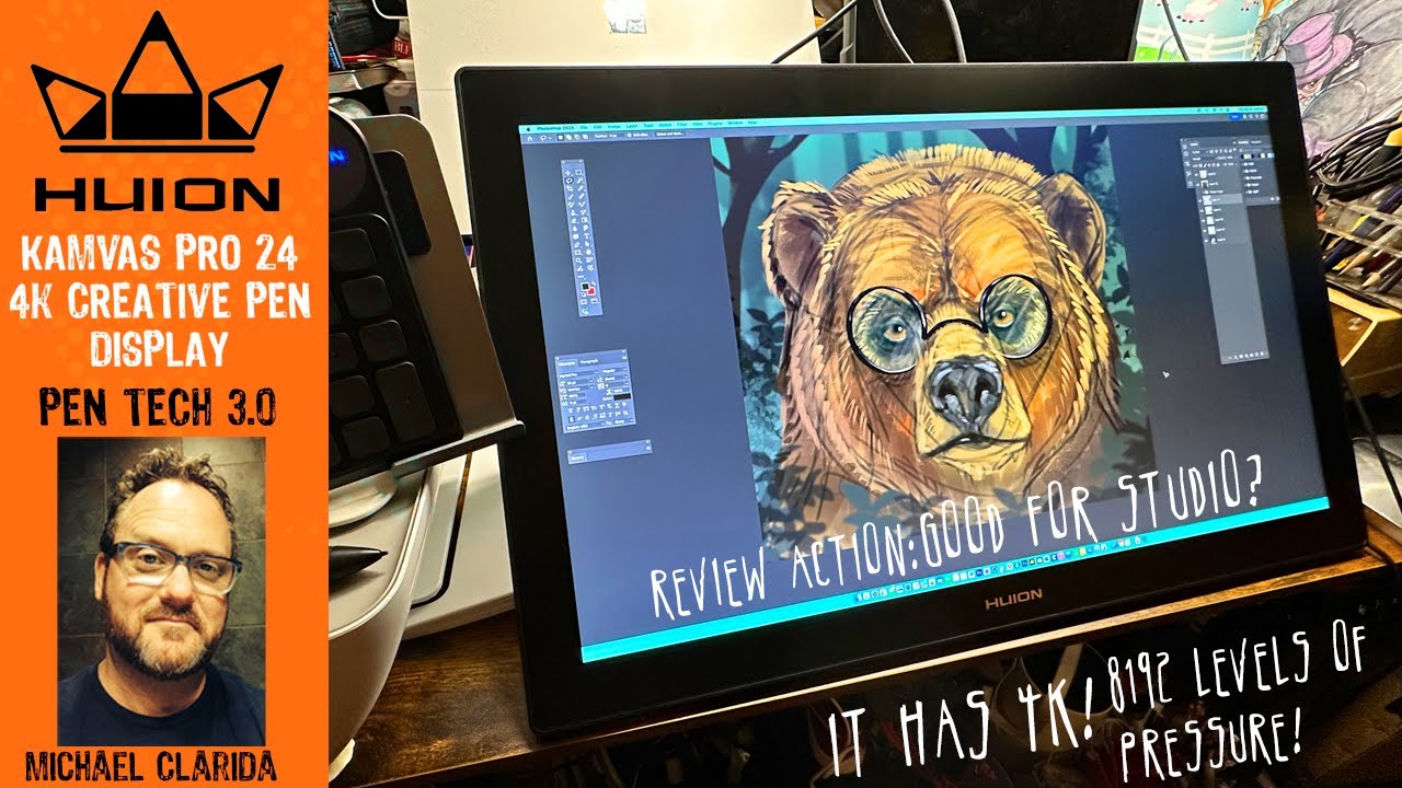 Huion Kamvas pro 24 4k display tablet review by a professional artist with demo