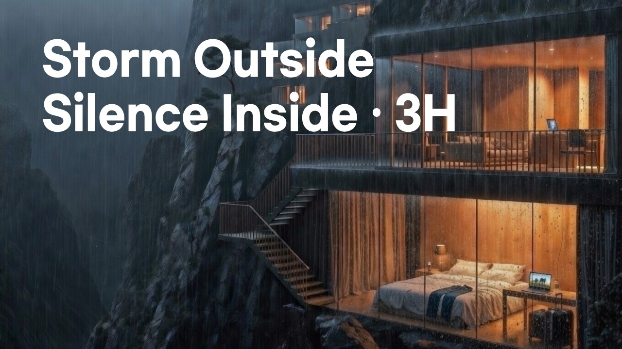 Storm Outside, Silence Inside | Glass Cliff Sleep  #rainsounds #sleepambience #cliffrain