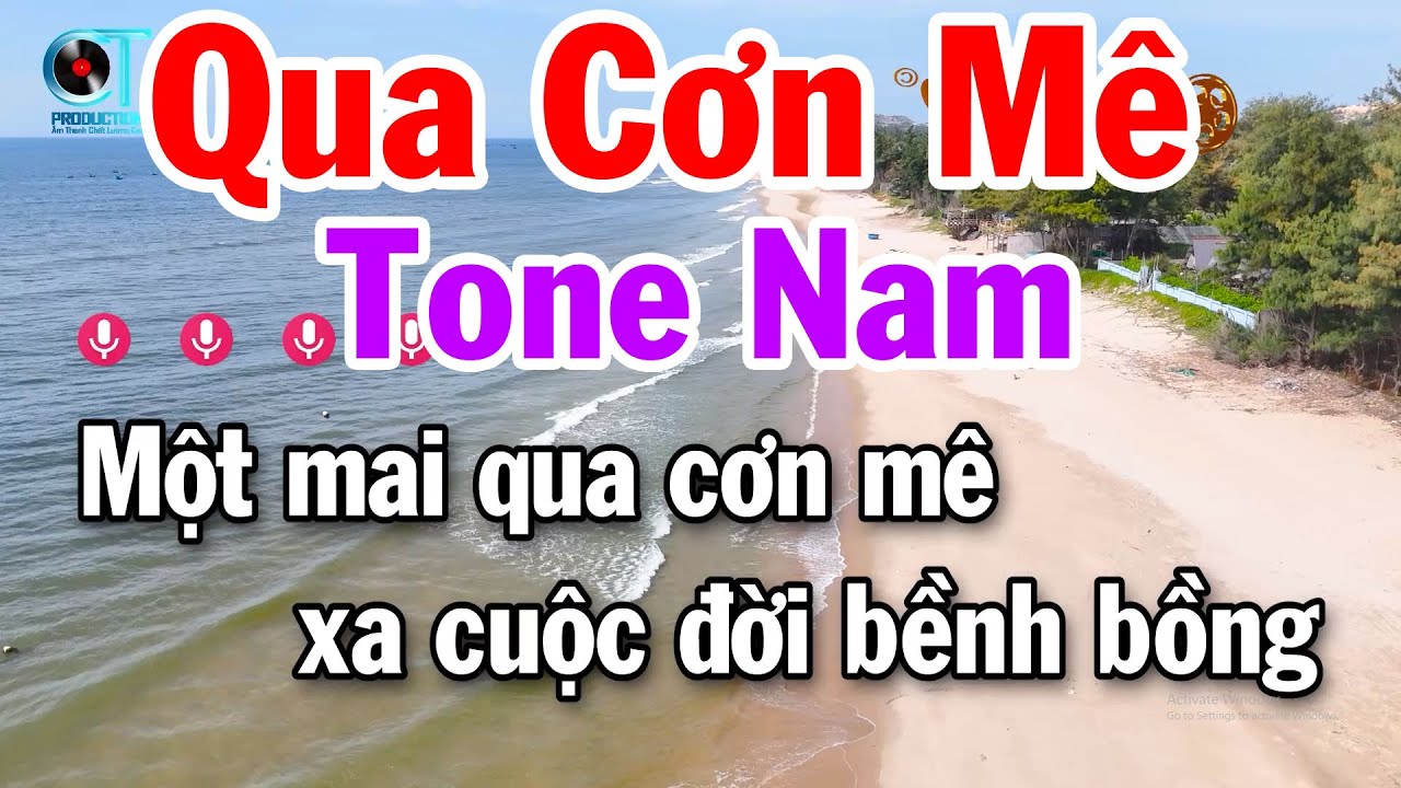Karaoke Qua Cơn Mê Tone Nam Nhạc Bolero Dễ Hát Tuấn Cò