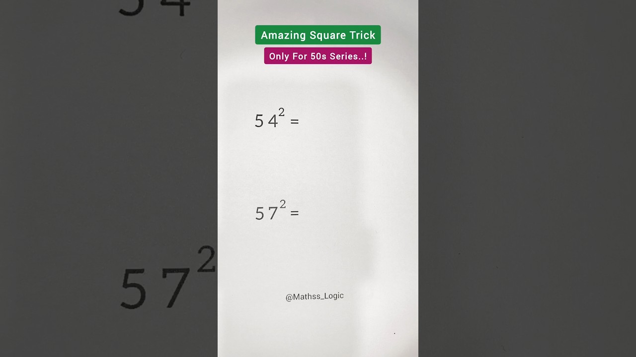 Square Trick #maths #shortsfeed #shorts #education #mathstricks