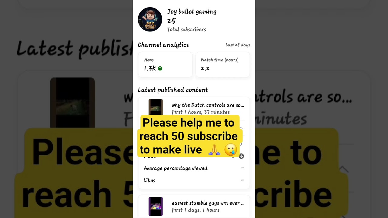 please help me to reach 50 subscriber 🥲