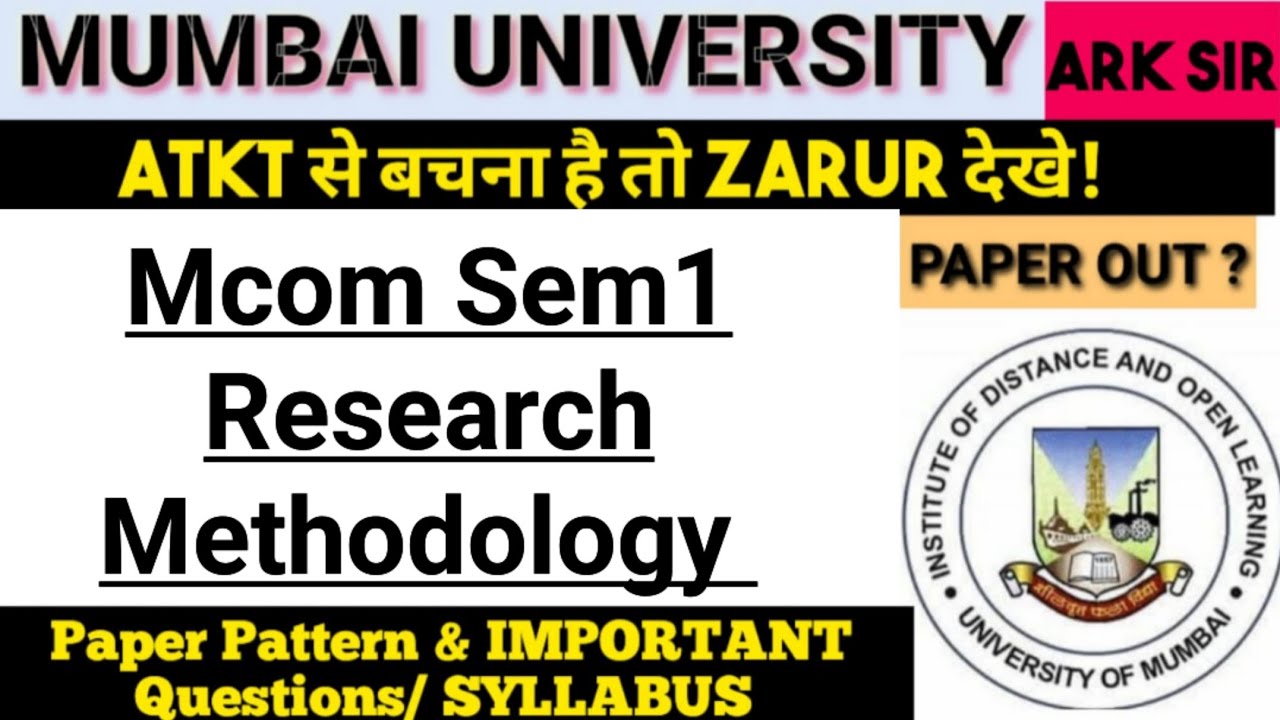 2025 Nep  Research Methodology RM Mcom sem1 NEP paper Pattern IMPORTANT QUESTIONS IDOL EXAM ARK SIR