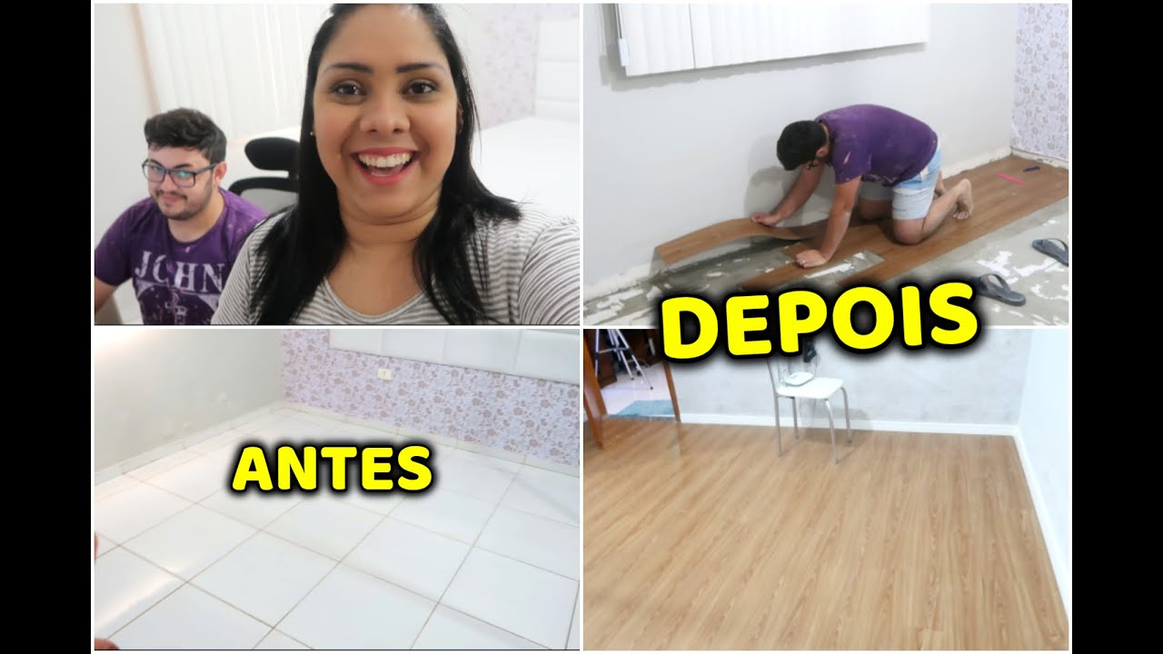 INSTALAMOS PISO VINILICO NO NOSSO QUARTO DE CASAL *FICOU LINDOO DEMAIS* 🙏😍