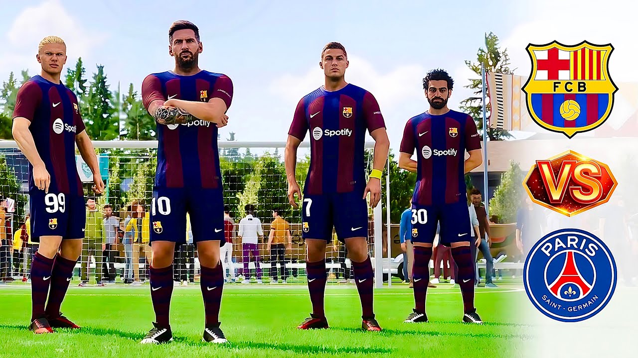 MESSI, RONALDO, DEMBELE, SALAH, HAALAND, GK RAPHINHA ALL STARS | BARCELONA vs PSG l FIFA VOLTA PS5