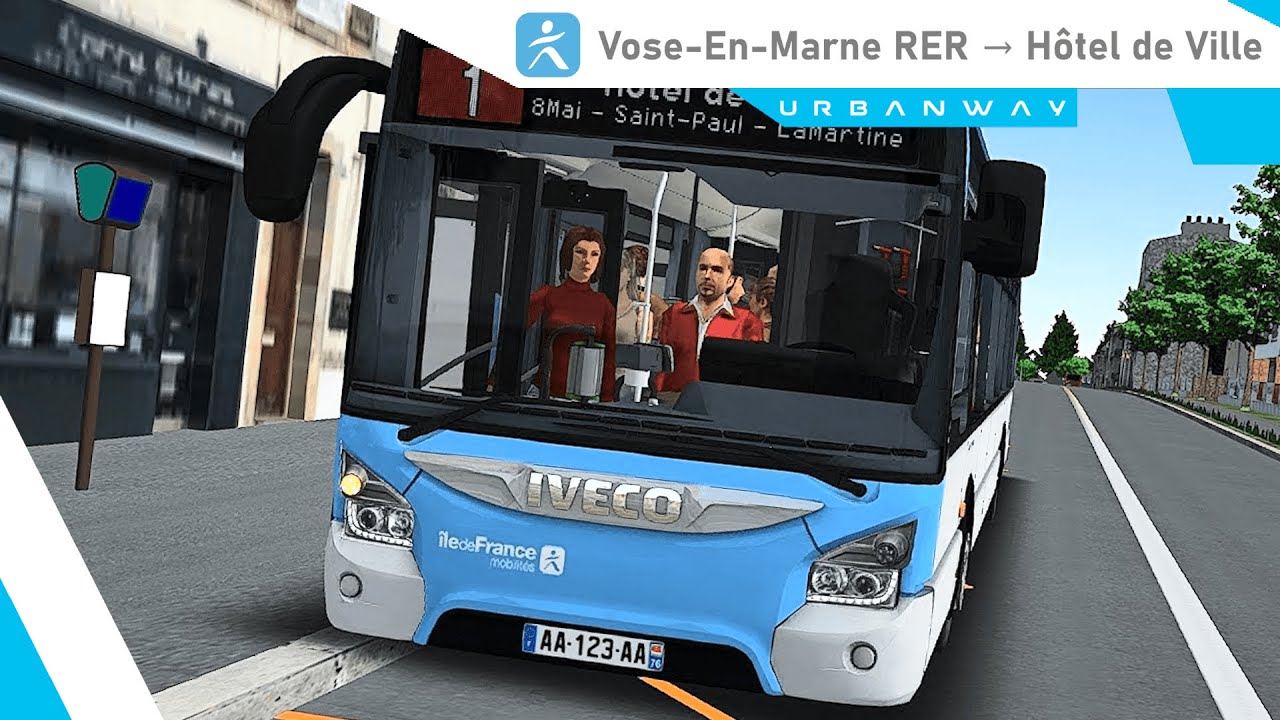 OMSI 2 Vose-En-Marne | Ligne 1 Vose-En-Marne RER → Hôtel de Ville | Iveco Urbanway 12m.