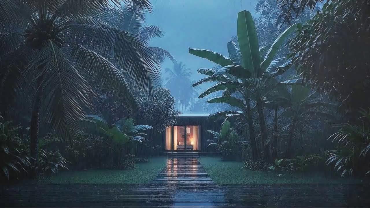 Instant Sleep with Soft Rainfall and Rolling Thunder at Cozy Cabin 🌧️