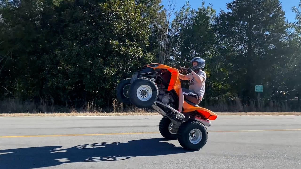 Insane Wheelies!!! The Last Ride On Our Kfx 700's