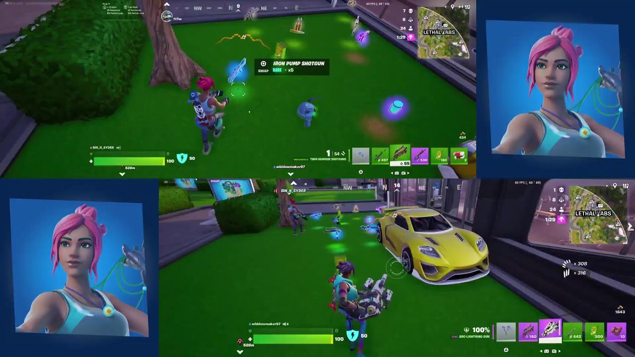 Fortnite.Split screen.No builds.
