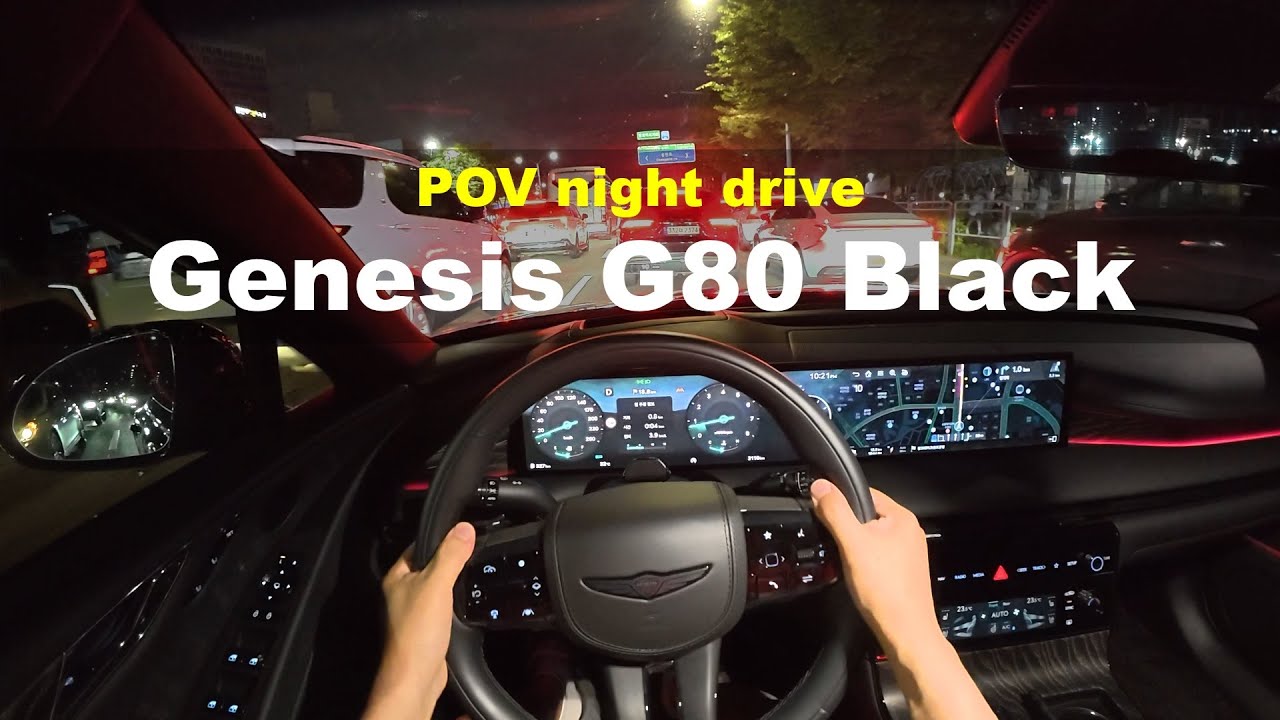 2026 Genesis G80 Black 3.5T-GDi AWD POV night drive
