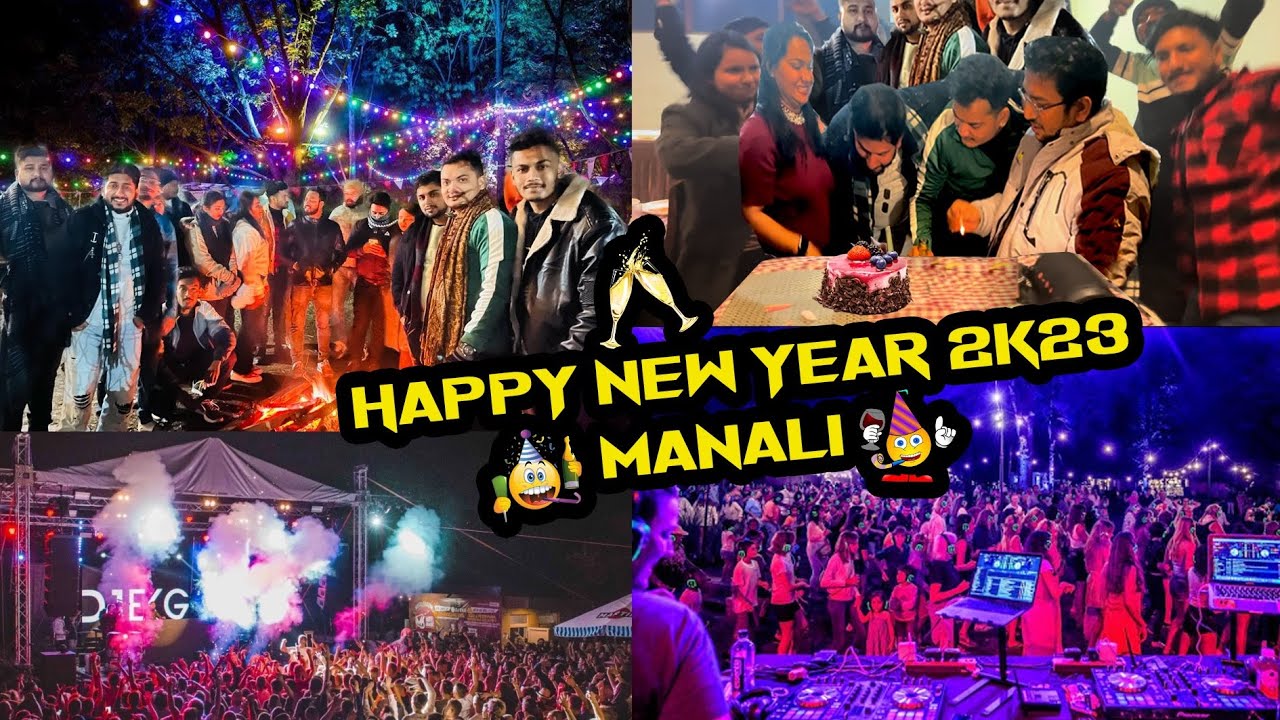 New year 2023 party in Manali🕺 Full night party in manali mall road😍 #vlog #manali #newyear2023
