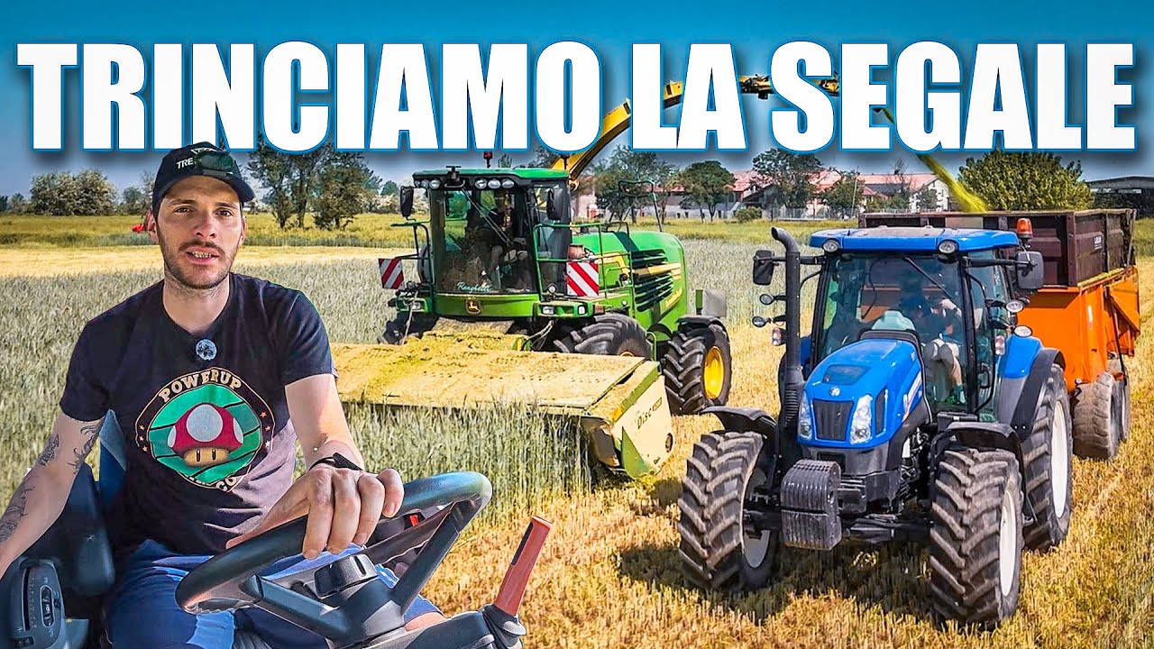 Trinciatura Segale 2025 | John Deere 7980i + New Holland T6 175 + Kubota M7 175 + Same Iron 210