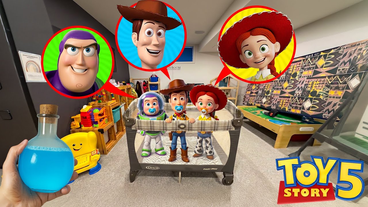 ORDERING BABY POTION & USING IT ON WOODY, BUZZ LIGHTYEAR & JESSIE IN REAL LIFE! (TOY STORY 5)