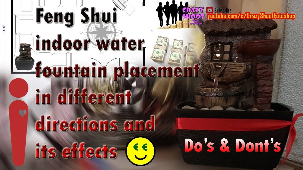 Feng Shui water fountain placement location directions indoor home office wealth health career luck