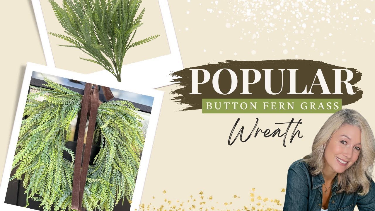 DIY Button Fern Grass Wreath I Easy Everyday Greenery Wreath Tutorial