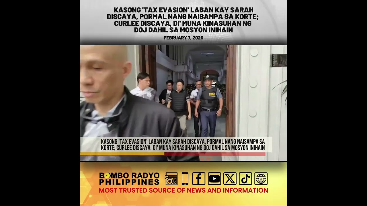 Kasong “tax evasion” laban kay Sarah Discaya, pormal nang naisampa sa korte | Bombo Radyo