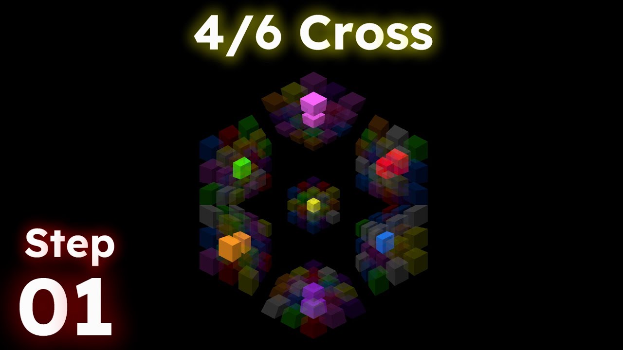 4/6 Cross | 3-block Method for 3x3x3x3 | Step 1