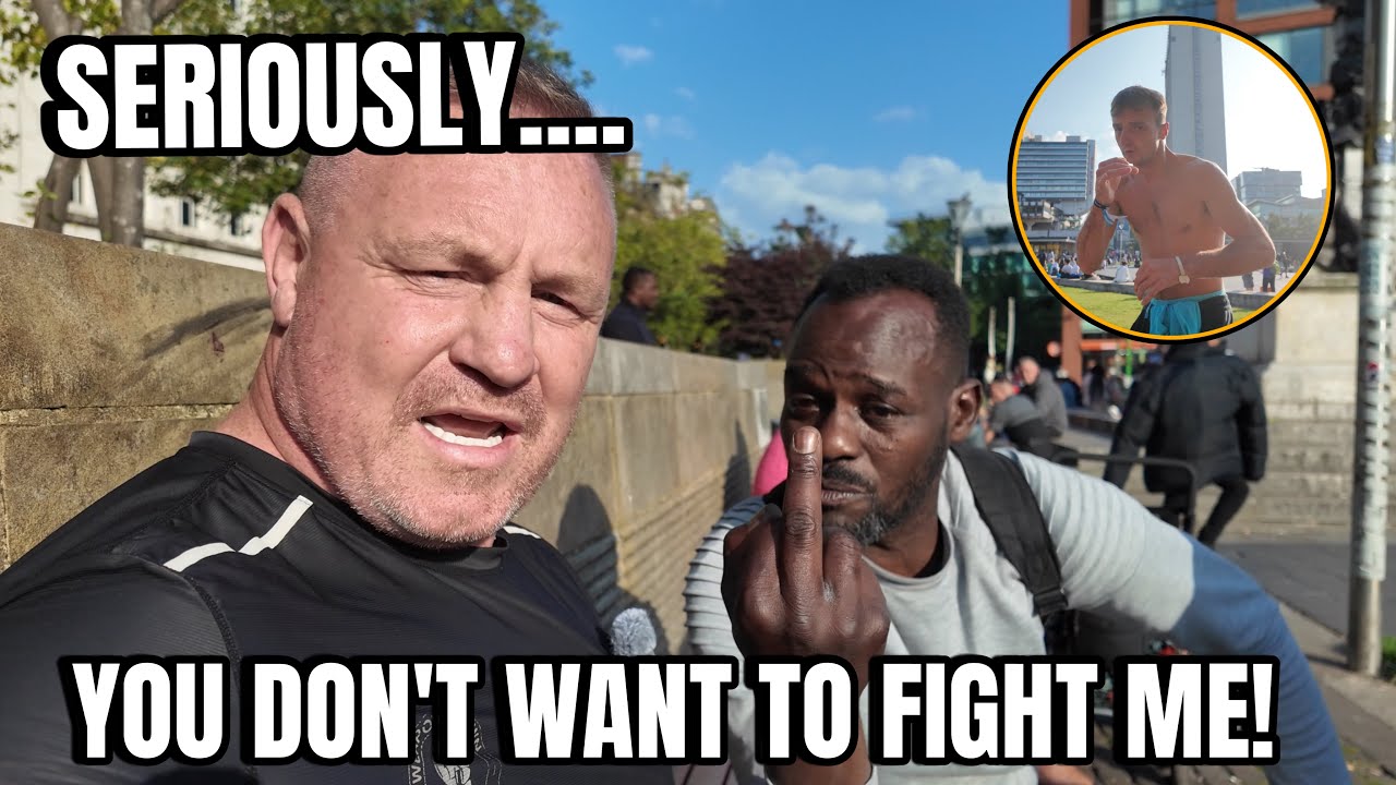 NIGHT TIME in PICCADILLY GARDEN - He wanted to fight ME! (Spitting & Aggressive)