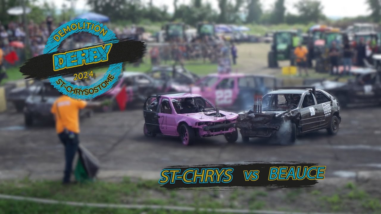 Demolition Derby - St-Chrysostome 2024 - 4 cylinders TEAM St-Chrys vs Beauce (heat #4)