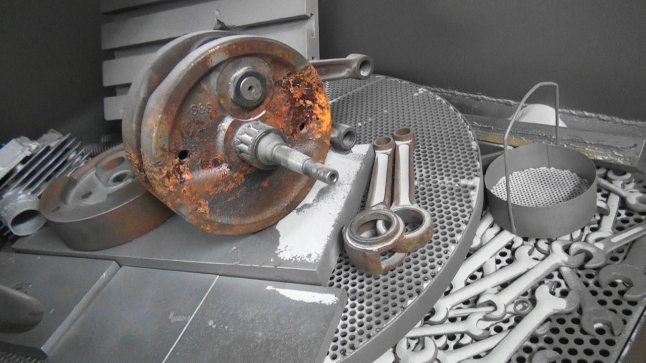 ebay crap #1 clean up S&S very rusty 4.5in evo stroker flywheel crank 1981-99 harley tatro machine