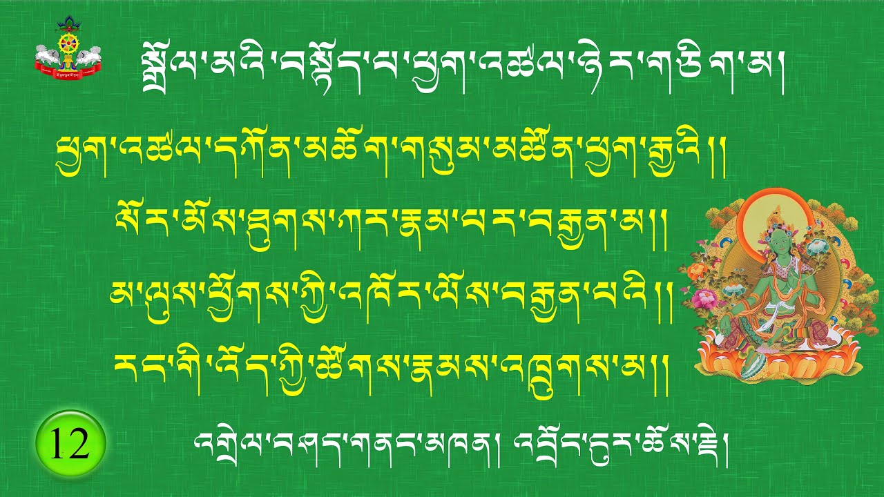 12) སྒྲོལ་མའི་བསྟོད་པ་ཕྱག་འཚལ་ཉེར་གཅིག་མ། ཕྱག་འཚལ་དགུ་པའི་འགྲེལ་བཤད། Jetsun Dolma Expalanation