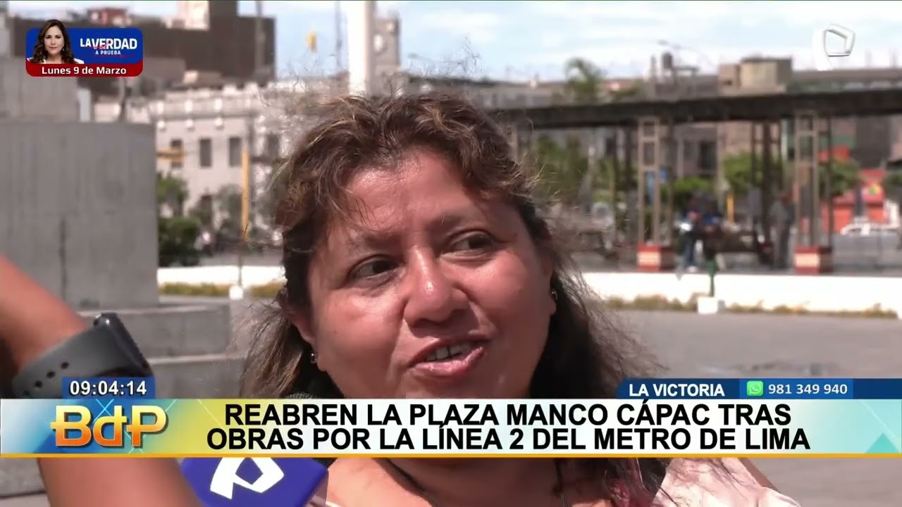 Reabren la Plaza Manco Cápac tras obras de la Línea 2 del Metro de Lima