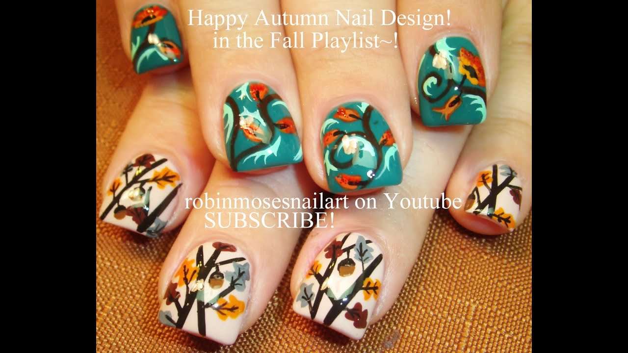 Thanksgivng Nail Art | Fall Acorn Nails Designs for Short Autumn Nails