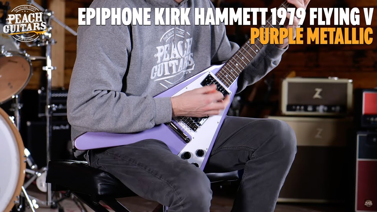 No Talking...Just Tones | Epiphone Artist Collection | Kirk Hammett 1979 Flying V - Purple Metallic