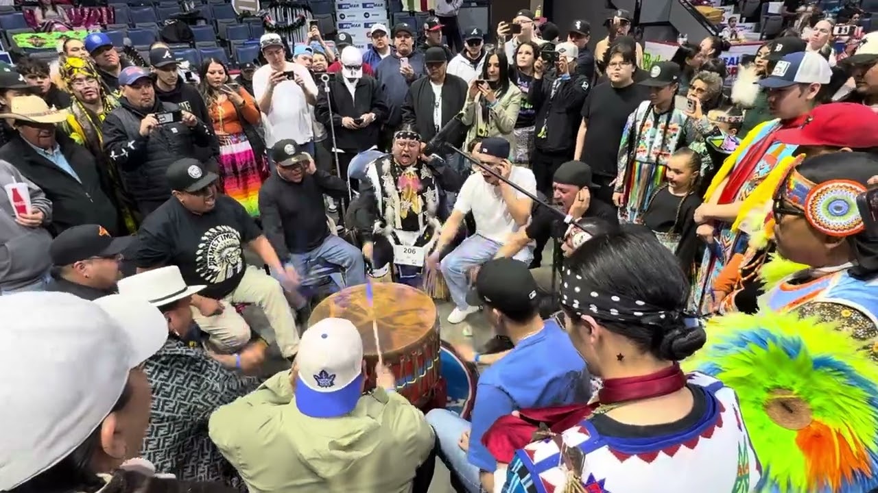 FNUC Powwow 2025. Northern Cree singers