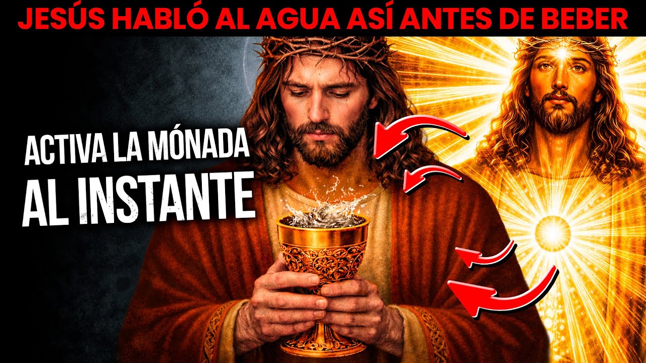 Jesús pronunció dos palabras sobre el agua para activar la mónada:“Bebe esto y siente al instante”.