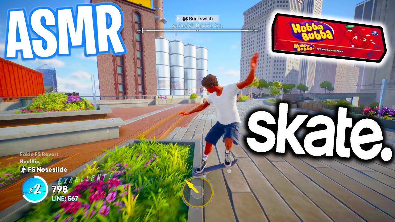 ASMR Gaming 😴 skate. Gum Chewing 🎮🎧 Controller Sounds + Whispering 💤