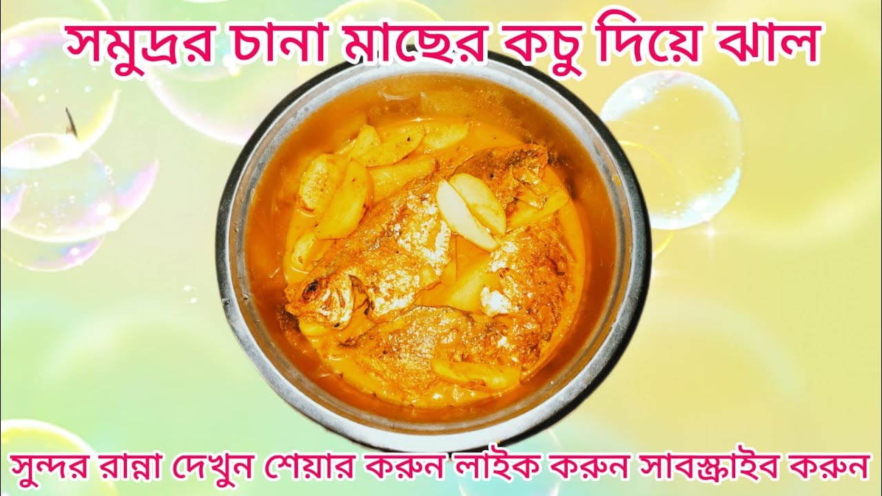 সমুদ্রের চানা মাছ কচু দিয়ে ঝাল#cooking #hamnaskitchenbd #food #halimakitchen #recipe #halimavlog