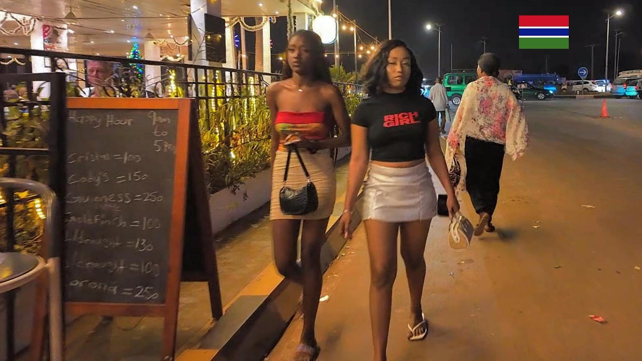 🇬🇲 Ночная жизнь на улицах Сенегамбия-Стрип в Гамбии