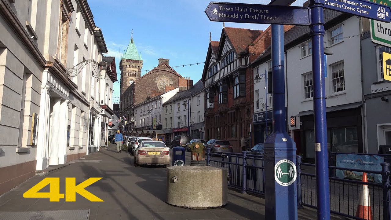 Abergavenny Walk: Town Centre【4K】